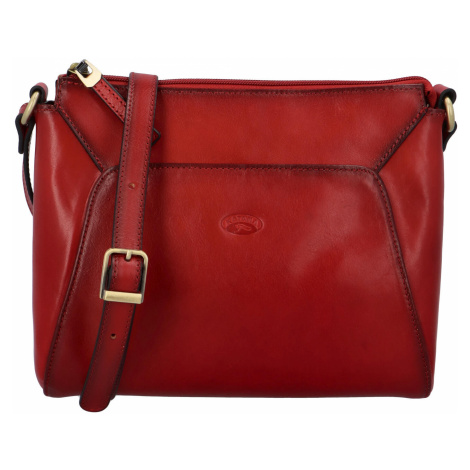 Luxusní dámská kožená kabelka Katana elegant, červená