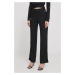 Kalhoty Calvin Klein Jeans dámské, černá barva, široké, high waist