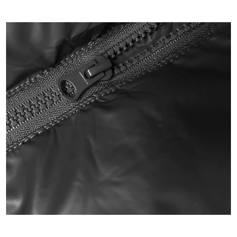 Dlouhá černá péřová vesta s kapucí (5M3183-392) J.STYLE