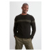 Trendyol Black Men's Long Sleeve Crew Neck Ribbed Sweater