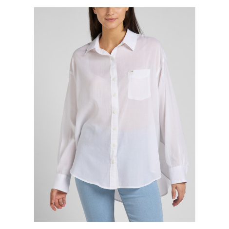 Bílá dámská volná košile s prodlouženou zadní částí Lee - Dámské