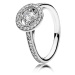Pandora Luxusní třpytivý prsten ze stříbra 191006CZ 50 mm