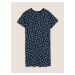 Puntíkované tričkové mini šaty ze 100% bavlny Marks & Spencer námořnická modrá