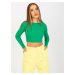 ZELENÝ CROP TOP HOLÝMI ZÁDY --GREEN Zelená