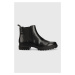 Kožené kotníkové boty Calvin Klein Jeans Cleated Chelsea Boot dámské, černá barva, na platformě