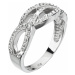 Evolution Group Stříbrný prsten s krystaly Swarovski bílý 35039.1
