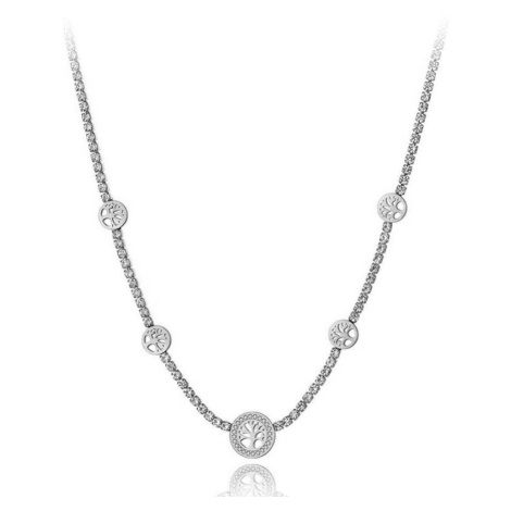 Victoria Filippi Stainless Steel Ocelový choker náhrdelník se zirkony Amanda - strom života NHN1