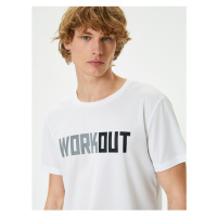 Koton Sports T-Shirt Slogan Printed Crew Neck Short Sleeve