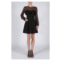 Černé mini šaty se síťovinou černá 53016-1