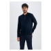 DEFACTO Slim Fit Zippered Polo Neck Sweater