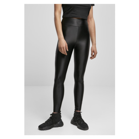 Dámské legíny Urban Classics Highwaist Shiny Metalic - černé