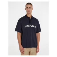 Tmavě modré pánské polo tričko Tommy Hilfiger - Pánské