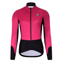 HOLOKOLO Cyklistická zateplená bunda - CLASSIC LADY - růžová/černá