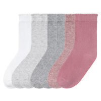 lupilu® Dívčí ponožky s BIO bavlnou, 7 párů (šedá / bílá / světle růžová)