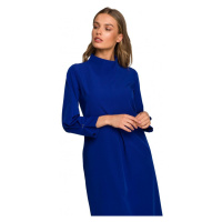 Šaty střihu s vysokým límcem královská modř model 17678229 - STYLOVE