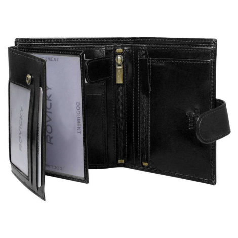 Pánské peněženky Pánská kožená peněženka N575L RVTP 3081 B černá FPrice