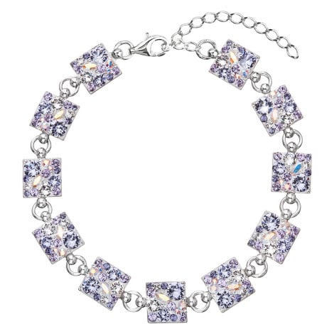 Stříbrný náramek se Swarovski krystaly fialový 33047.3 violet