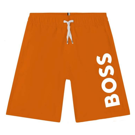 Dětské plavkové šortky BOSS oranžová barva Hugo Boss