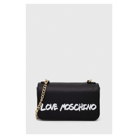 Kožená kabelka Love Moschino černá barva