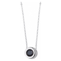 Klenoty Amber Minimalistický stříbrný náhrdelník s černým zirkonem