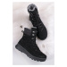 Černé kožené pohodlné kotníkové šněrovací boty 8-86214