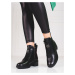 Stylové černé dámské kotníčkové boty na plochém podpatku