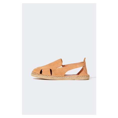 DEFACTO Women Flat Sole Slip On Leather Suede Espadrilles