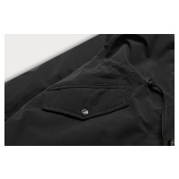 Černá dámská zimní bunda parka s kožešinovou podšívkou (W619/1)
