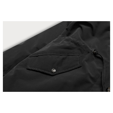 Černá dámská zimní bunda parka s kožešinovou podšívkou (W619/1) MHM