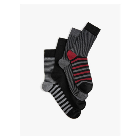 Koton 4-Piece Striped Socks Set Multi Color