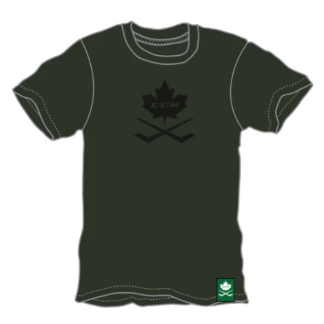 Pánské tričko CCM NOSTALGIA LEAF S/S TEE SR DARK GREEN