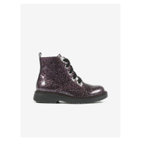 Tmavě fialové holčičí třpytivé kotníkové boty Richter