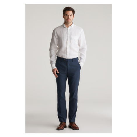 KALHOTY GANT SLIM COT/LINEN SUIT PANTS EVENING BLUE