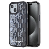 Liquid Glitter Monogram Gradient Zadní Kryt pro iPhone 14 Black Karl Lagerfeld