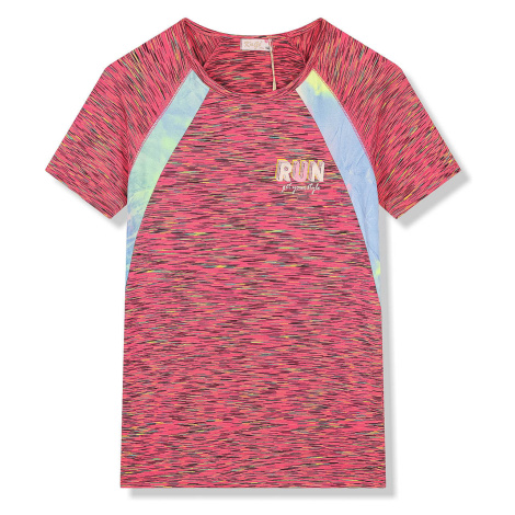 Dívčí funkční tričko - KUGO FC6756, fialovorůžová / žíhání Barva: Fialovorůžová