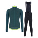 SANTINI Cyklistický zimní dres a kalhoty - COLORE PURO WINTER - černá/zelená