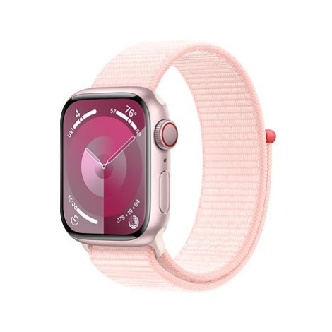 Apple Watch Series 9 41mm Cellular Růžový hliník se světle růžovým provlékacím sportovním řemínk