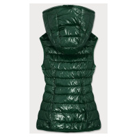 Zelená lesklá prošívaná dámská vesta (B9563)