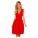 Elegantní červené dámské šaty s dekoltem a model 15124733 - numoco