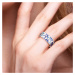 Stříbrný prsten modrý ornament FanTurra