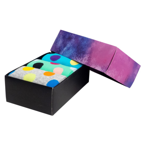 Meatfly ponožky Lexy Gift Pack Grey Dots | Mnohobarevná