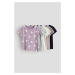 H & M - Bavlněná trička: balení po 5 - fialová