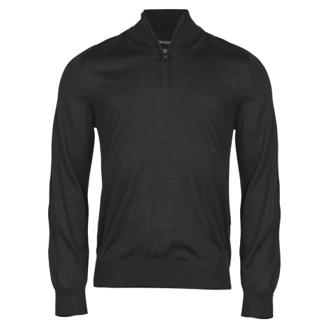 Tee Jays Pánský merino pulover s krátký zipem