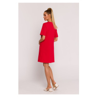 Trapézové šaty s kapsami červené model 19660914 - Moe