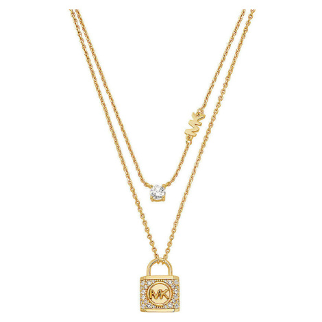 Michael Kors Originální dvojitý pozlacený náhrdelník Kors MK MKC1630AN710