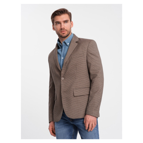 Ombre Men's casual jacket in delicate check - brown