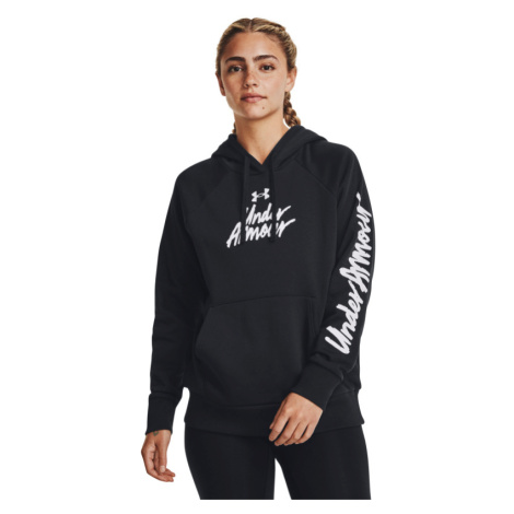 UNDER ARMOUR-UA Rival Fleece Graphic Hdy-BLK Černá