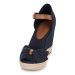 Tommy Hilfiger BASIC OPEN TOE HIGH WEDGE Tmavě modrá