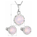 Sada šperků s krystaly Swarovski náušnice, řetízek a přívěšek růžové opálové kulaté 39352.7