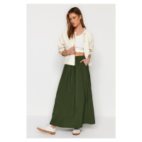Trendyol Khaki A-line Parachute Fabric Maxi Length Woven Skirt